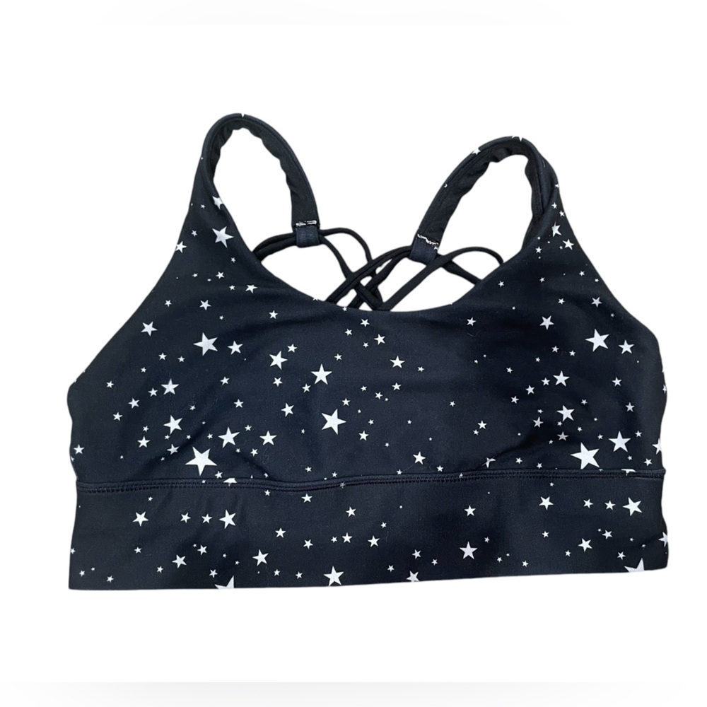 Wildfox Scattered Star Strappy Sports Bra Black/White